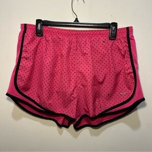 Nike Dri-Fit Pink & Black Polka Dot Athletic Shorts Size XL